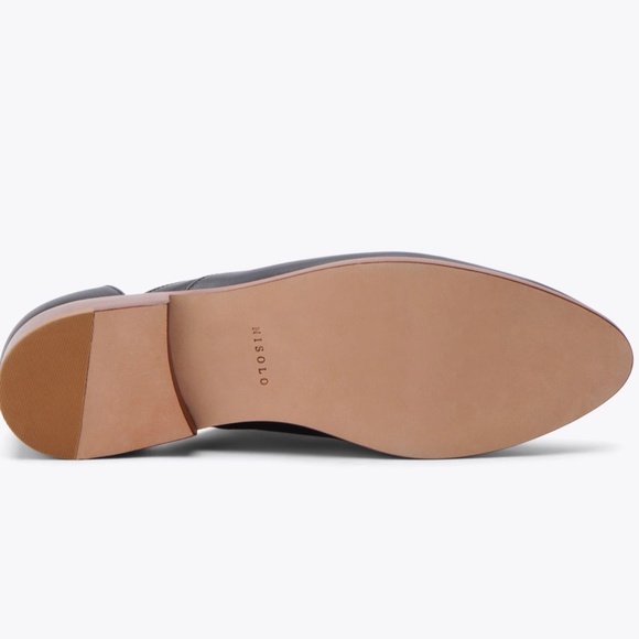 NISOLO Black Leather Emma D'Orsay Oxford Classic Flat Shoes - Picture 12 of 16